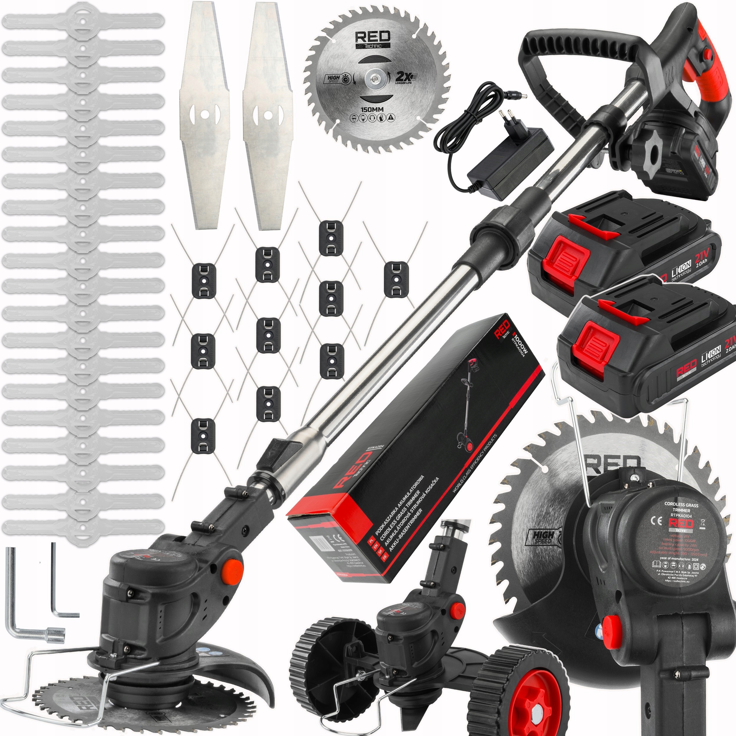 AKU zastřihovač RTPKA0104 2x 2,0Ah RED TECHNIC