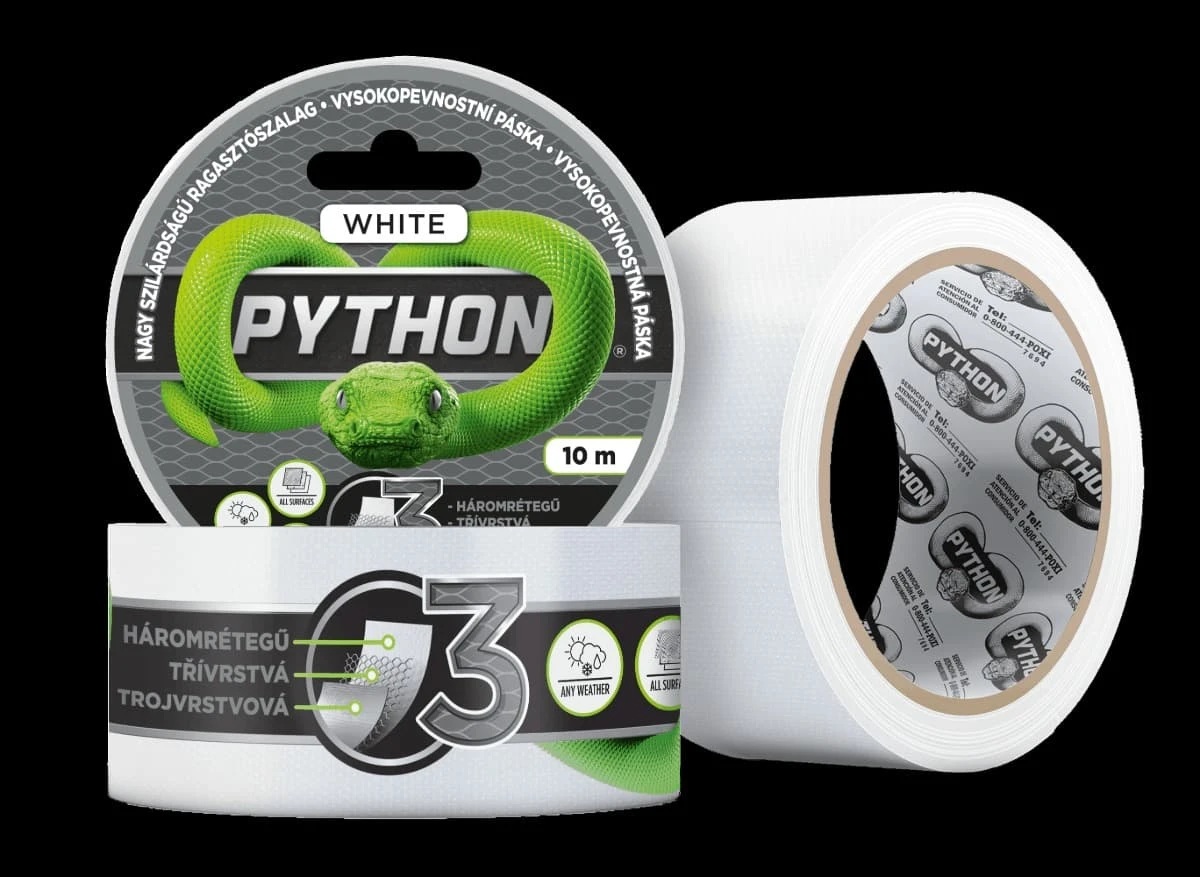 PYTHON Páska vysokopevnostní Tri-layer® 10m bílá