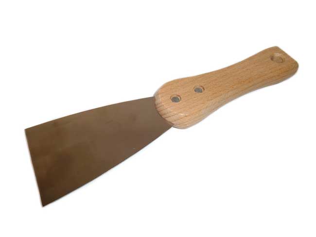 Nerezová špachtle 80mm dřevěná rukojeť
