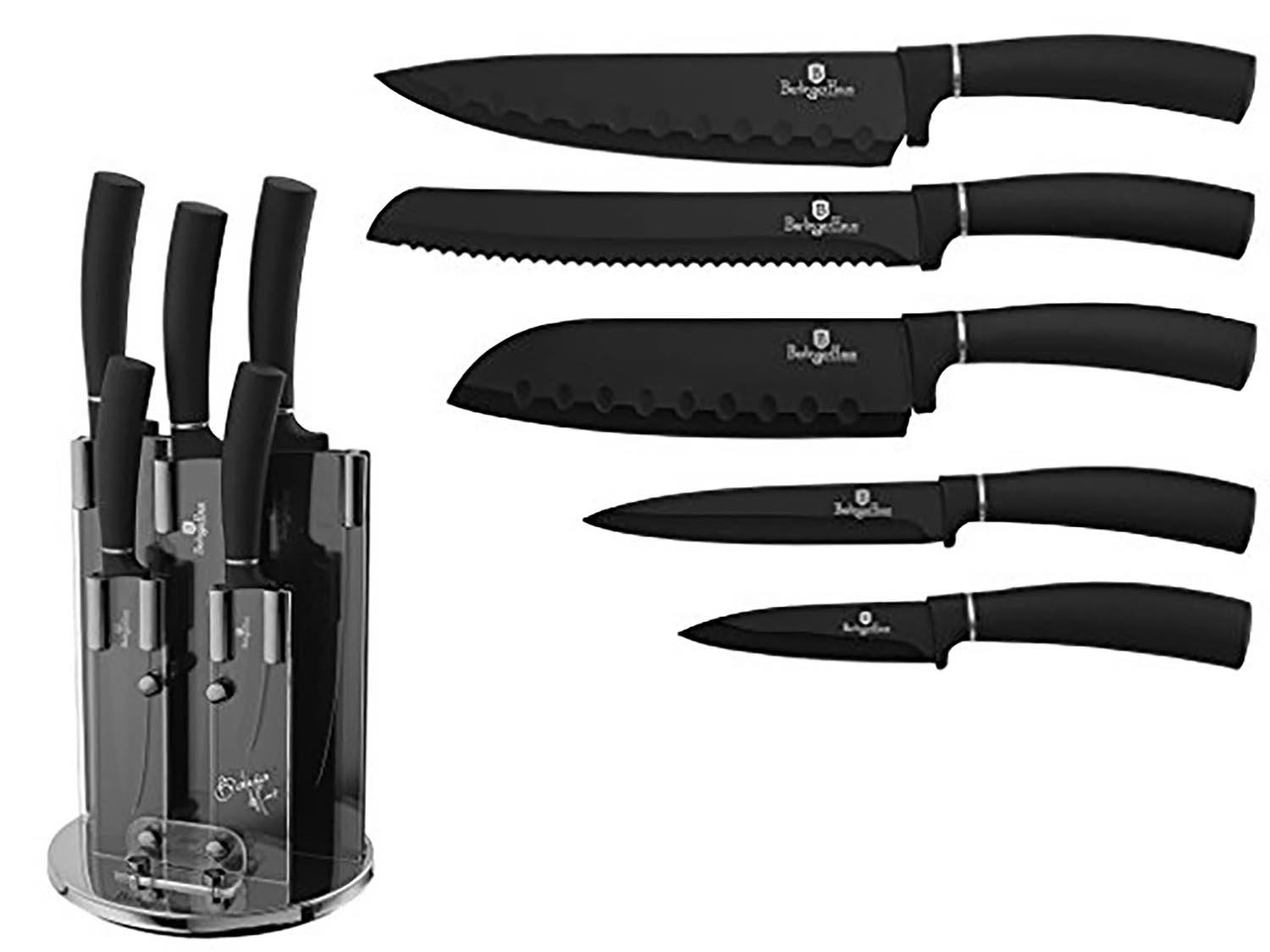 Sada nožů Berlingerhaus BH-2382 ve stojanu nerez 6 ks Royal Black Collection