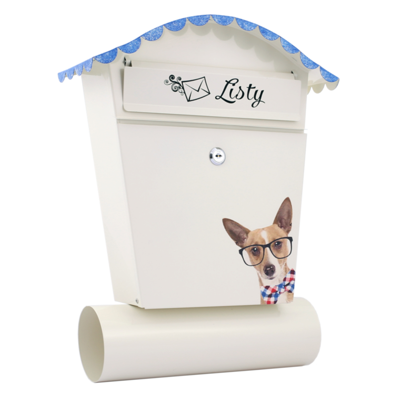 Schránka s válcem poštovní ručně malovaná pes PRO6